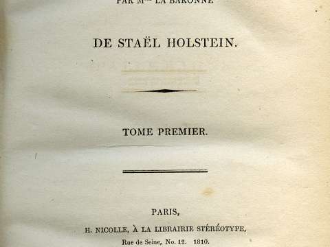De l'Allemagne, 1813 edition.
