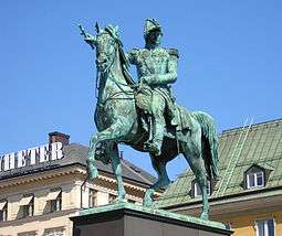 Equestrian statue in Stockholm depicting Charles XIV John
