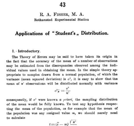 Applications of Students Distribution