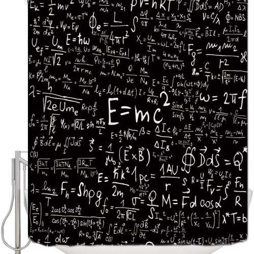 Einstein Physics Formula Science Geek Waterproof Fabric Shower Curtain