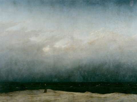 Caspar David Friedrich's Monk by the Sea (ca. 1808). Friedrich was also influenced by Novalis's and the Jena Romantics' aesthetic theories.