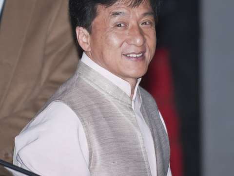 Jackie Chan arriving for the press conference of the movie Little Big Soldier in 2010
