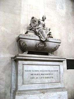 Machiavelli's tomb in the Santa Croce Church in Florence