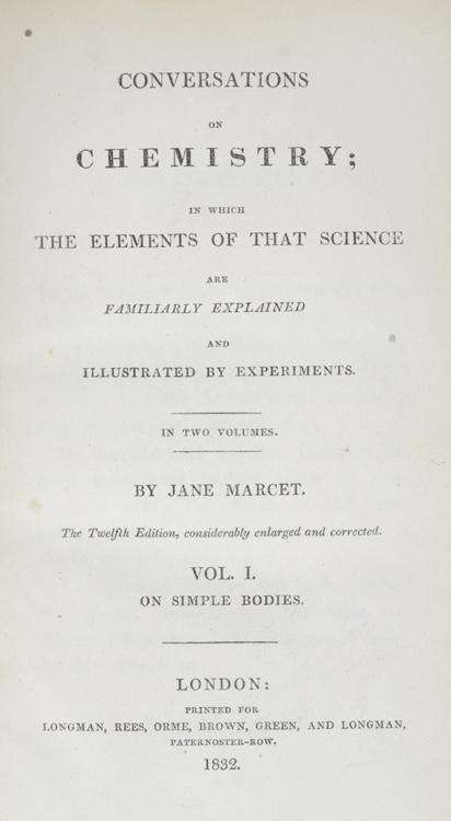Conversations on Chemistry, Title page, Twelfth edition, 1832. Chemical Heritage Foundation