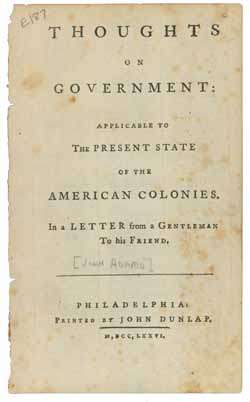 Thoughts on Government (1776)