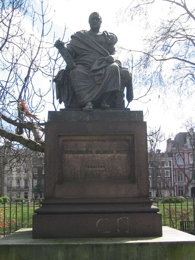 Statue of Charles James Fox in Bloomsbury Square, London