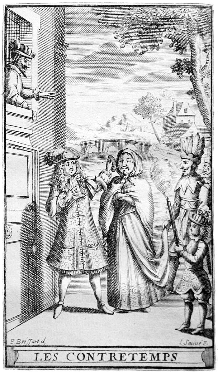 Illustration after Pierre Brissart for the printed text of L'Étourdi ou les Contretemps