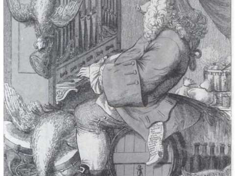 Caricature of Handel by Joseph Goupy (1754)
