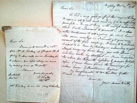 James Watt's letters from the Science Museum Library & Archives in Wroughton, near Swindon.