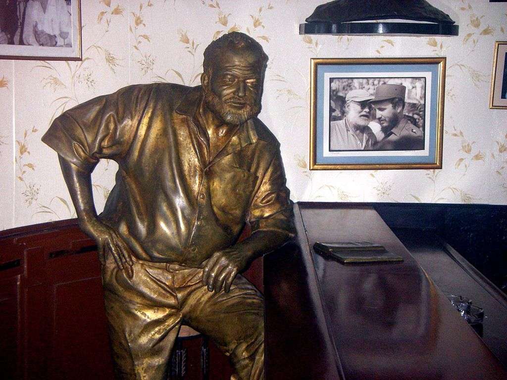 Life-sized statue of Hemingway by José Villa Soberón, at El Floridita bar in Havana