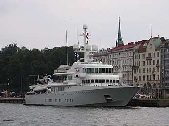 Page's superyacht Senses, docked in Helsinki