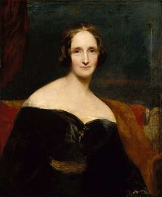 Richard Rothwell's portrait of Mary Shelley in later life was shown at the Royal Academy in 1840, accompanied by lines from Percy Shelley's poem The Revolt of Islam calling her a 