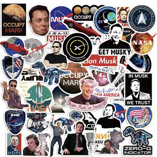 0Pack Space X Stickers Themed Elon Musk Stickers 