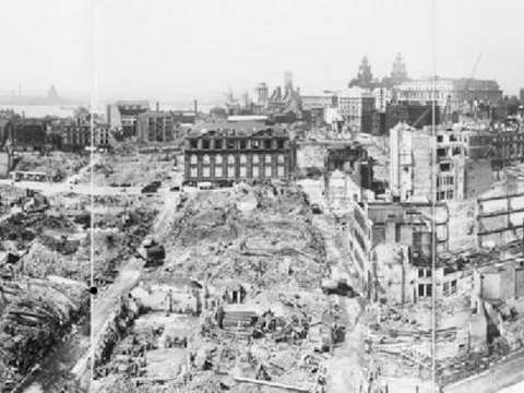 Part of Liverpool devastated by the Blitz