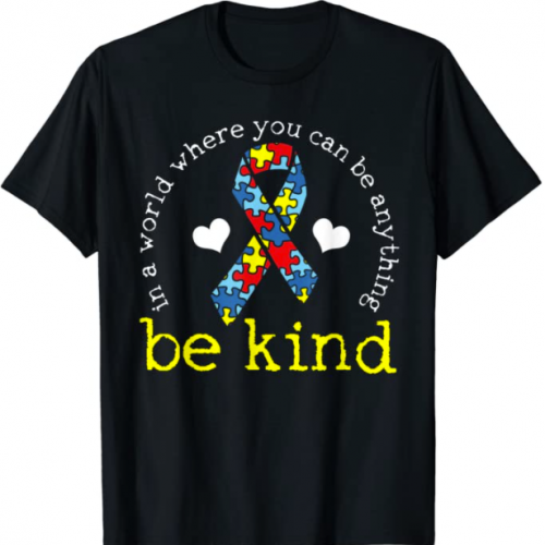 Autism Awareness Kindness Ribbon Heart T-Shirt