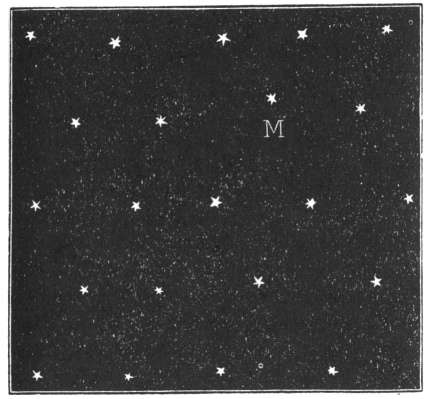 Kepler's Figure 'M' from the Epitome, showing the world as belonging to just one of any number of similar stars.