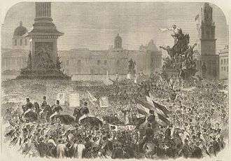 Garibaldi is welcomed by cheering crowds as he arrives in London, England