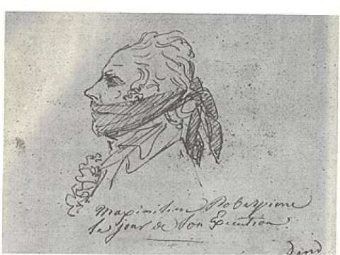 Robespierre on the day of his execution; Sketch by Jacques Louis David