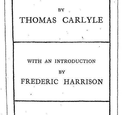 Essays By Thomas Carlyle