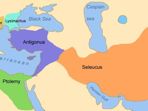 The kingdoms of Antigonus, Seleucus I, Ptolemy I, Cassander and Lysimachus