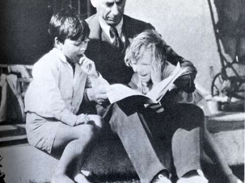 Russell with his children, John and Kate