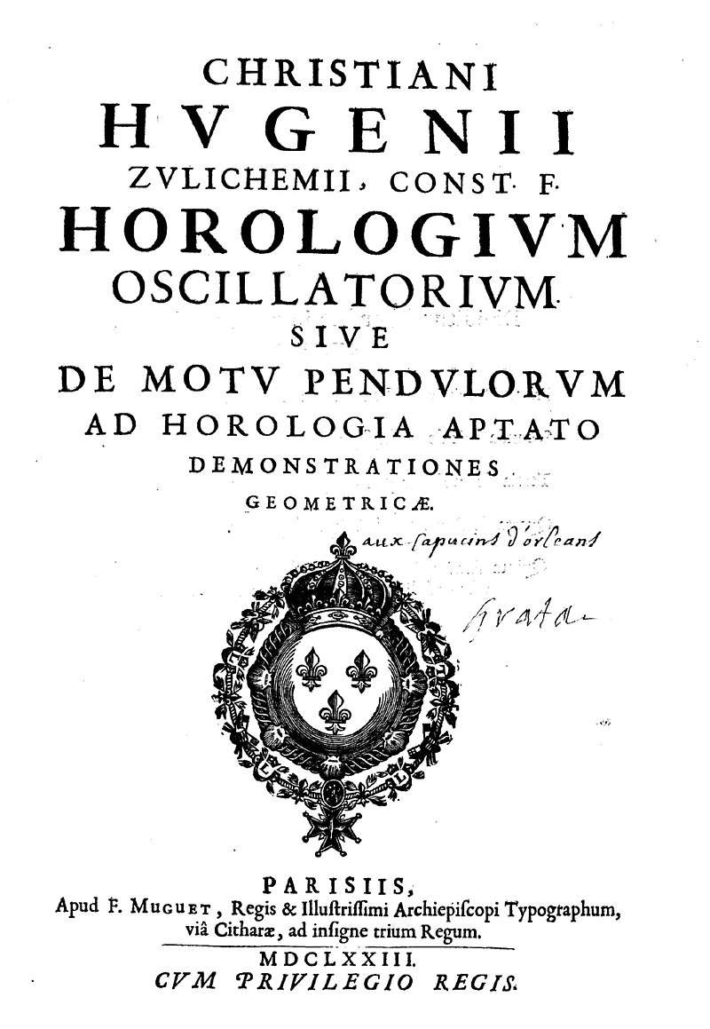 Horologium oscillatorium sive de motu pendulorum, 1673