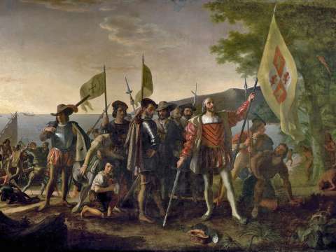Landing of Columbus (12 October 1492), painting by John Vanderlyn