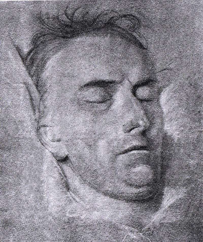 Schiller on his deathbed – drawing by the portraitist Ferdinand Jagemann, 1805
