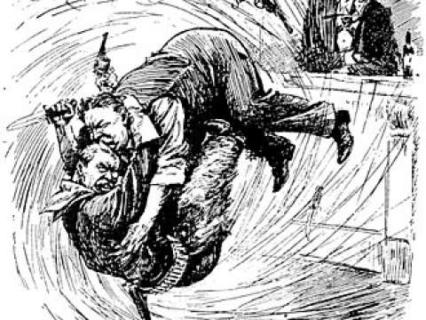 Punch depicts no-holds-barred fight between Taft and Roosevelt
