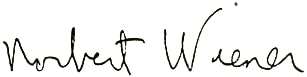 Norbert Wiener Signature
