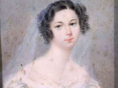Countess Ewelina Hańska miniature by Holz von Sowgen (1825)