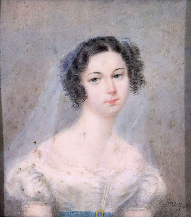 Countess Ewelina Hańska miniature by Holz von Sowgen (1825)