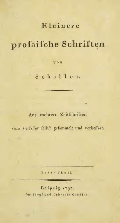 Kleinere prosaische Schriften. 1 (1792)