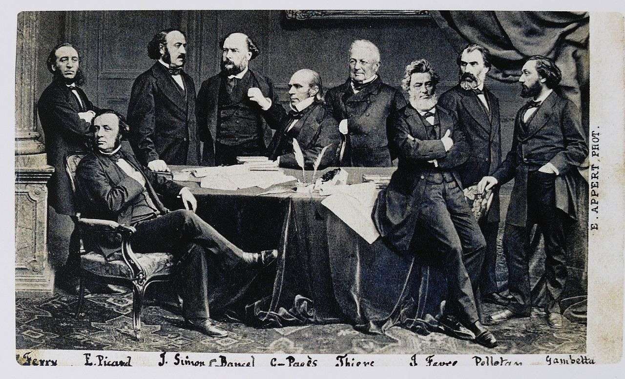  The provisional government in 1870–1871; Thiers in the center, Gambetta at far right.