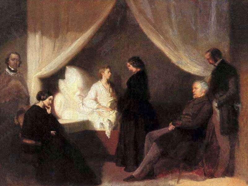 Chopin on His Deathbed, by Teofil Kwiatkowski, 1849, commissioned by Jane Stirling.