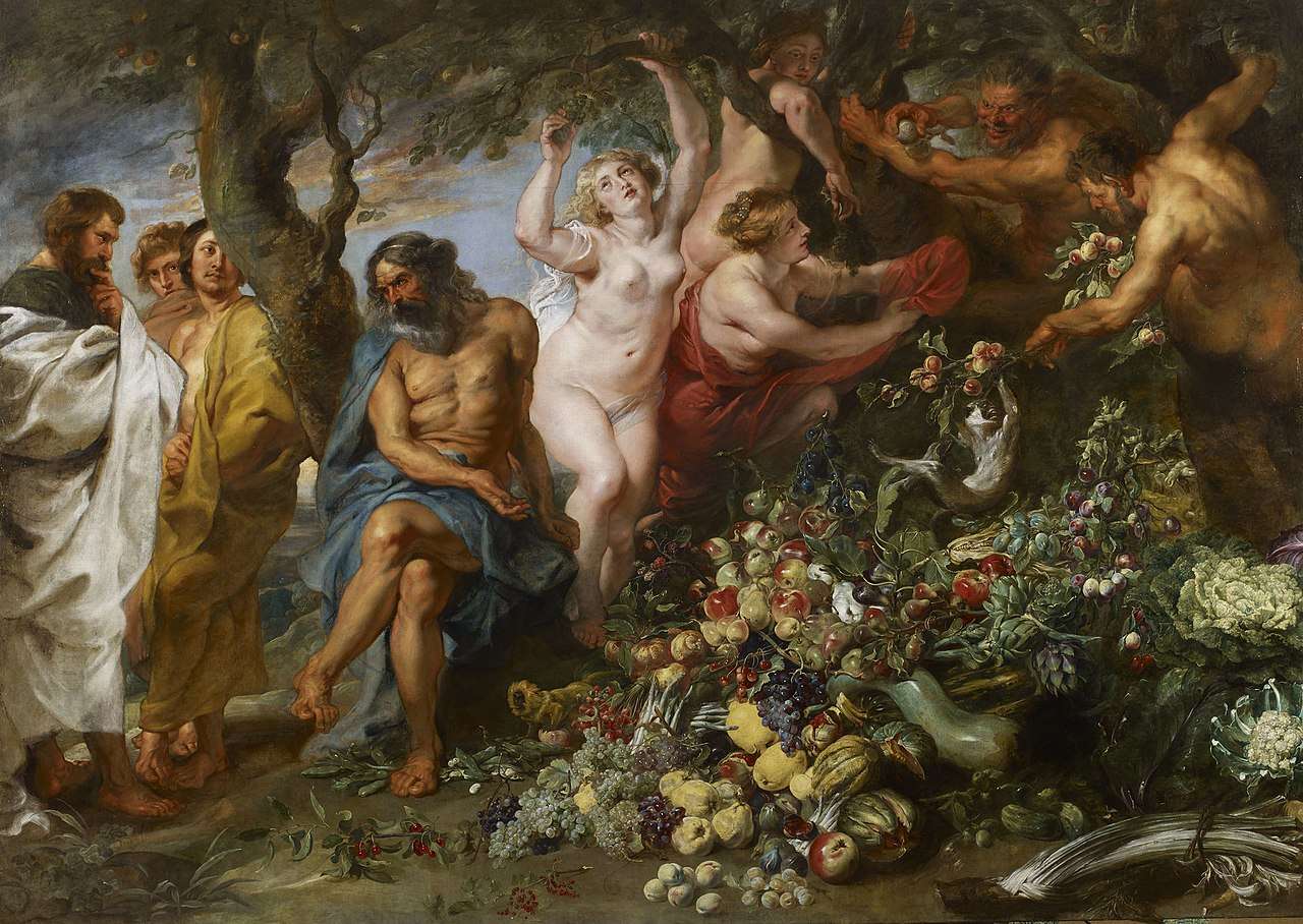 Pythagoras Advocating Vegetarianism (1618–1630) by Peter Paul Rubens was inspired by Pythagoras's speech in Ovid's Metamorphoses.