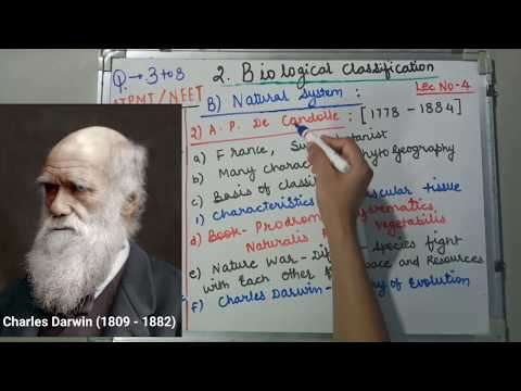 BIO NEET-BIOLOGICAL CLASSIFICATION-INTRODUCTION TO NATURAL SYSTEM OF CLASSIFICATION A P DE CANDOLLE