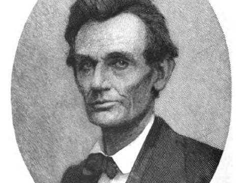 A Timothy Cole wood engraving taken from a May 20, 1860, ambrotype of Lincoln, two days following his nomination for president.