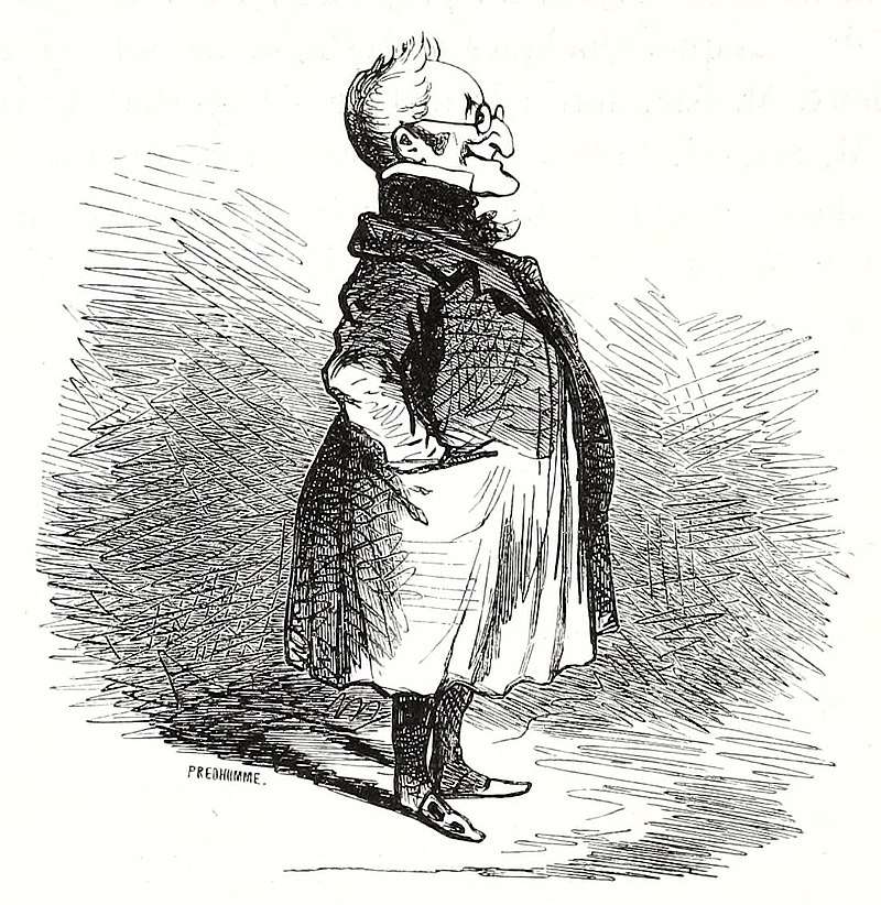 A caricature of Thiers in the National Assembly from the 1850s.