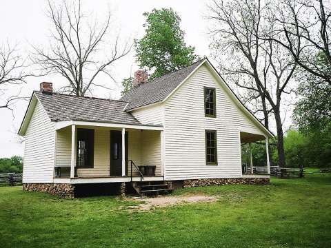 The farm house of Moses Carver (built in 1881), near the place where George Carver lived as a youth.