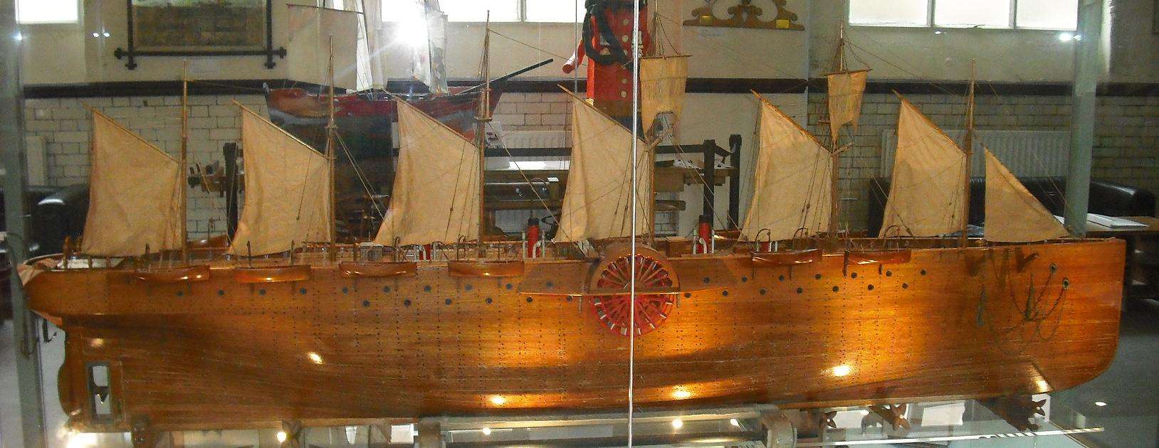 Pullen's model of SS Great Eastern displayed at the Langdon Down Museum