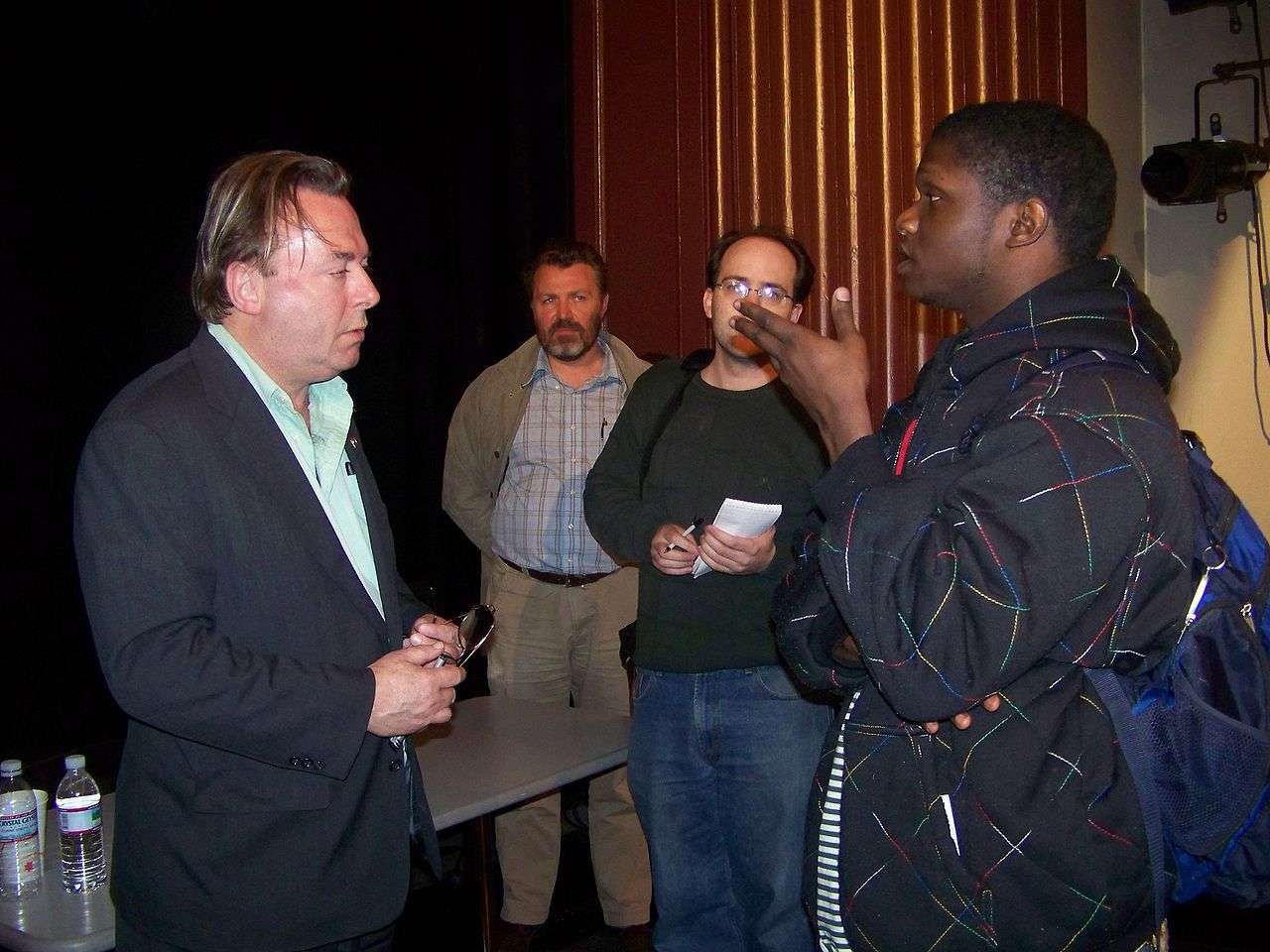 Hitchens after a talk at The College of New Jersey in March 2009