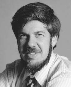 B&W photographic portrait of Stephen Jay Gould.