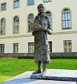 Statue of Meitner by Anna Franziska Schwarzbach [de] at Humboldt University of Berlin