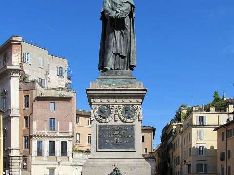 The monument to Bruno in the place he was executed, Campo de' Fiori in Rome