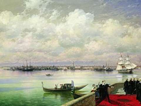 Byron's visit to San Lazzaro as depicted by Ivan Aivazovsky (1899)