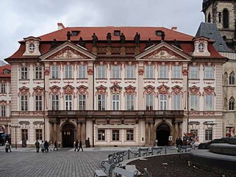 Kinský Palace where Kafka attended gymnasium and his father owned a shop