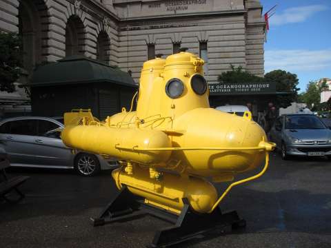 Cousteau's submarine near Oceanographic Museum in Monaco