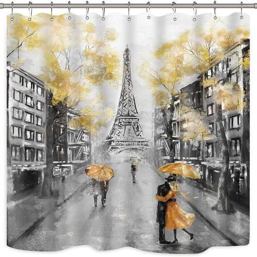 Long Paris Shower Curtain