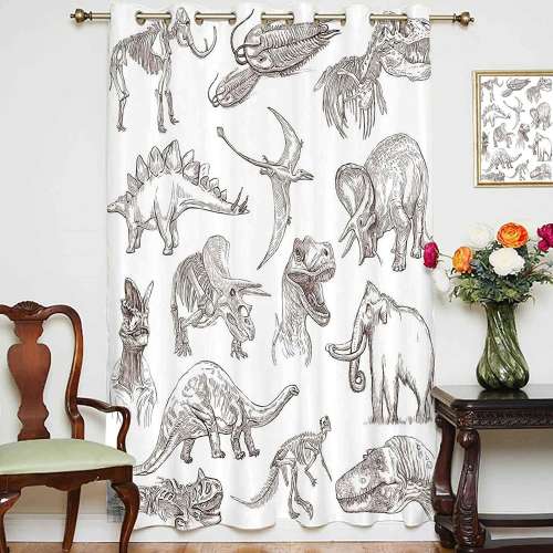 Various Dinosaurs Curtain Panel